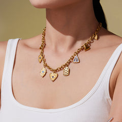Cubic Zirconia Mixed Charm Necklace or Bracelet