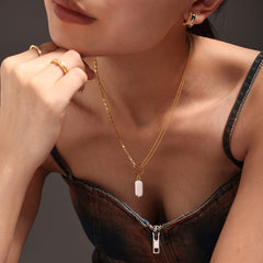 18K Gold-Plated Irregular Pearl-Look Pendant Necklace