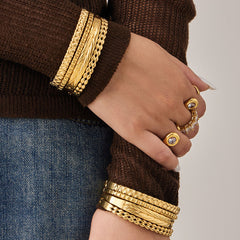 Textured Gold-Tone Bangle Designs
