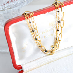 Triple-Layer Cross Chain Bracelet