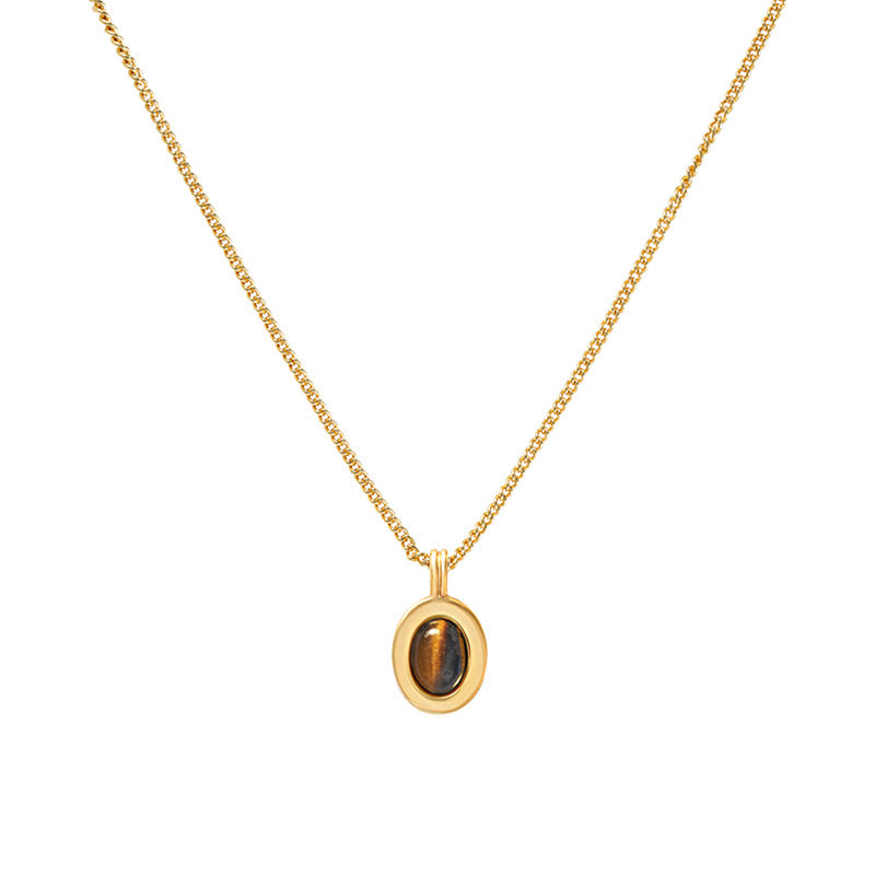 Camille Tiger-Eye Pendant Necklace
