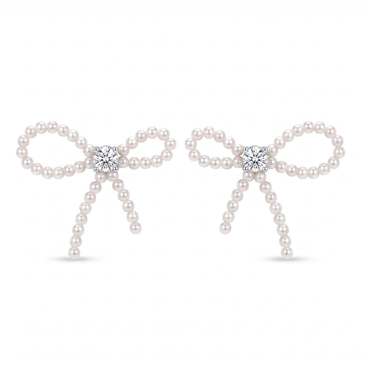 Camille Vintage-Inspired Pearl Bow Stud Earrings
