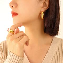 Polished Rounded Hoop Earrings
