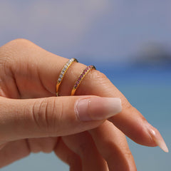 18K Gold-Plated Cubic Zirconia Open Band Ring