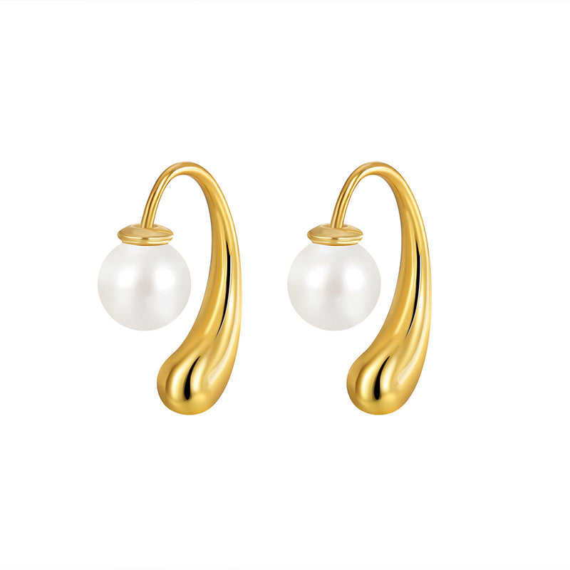 Nicolette Vintage-Inspired Pearl Teardrop Stud Earrings