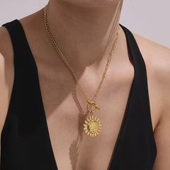 Sunburst Toggle Pendant Necklace