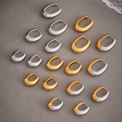 Polished U-Shaped Stainless Steel Hoop Earrings