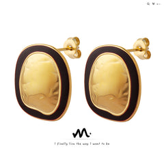 18K Gold-Plated & Silver-Tone Oval Stud Earrings