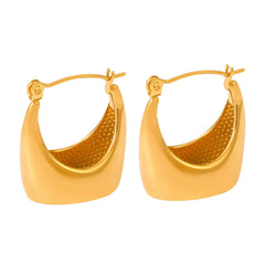 18K Gold-Plated Rounded Open-Hoop Earrings