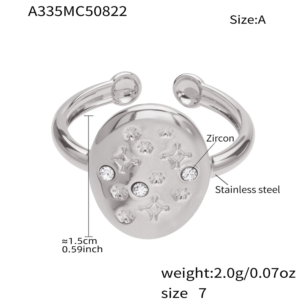 18K Gold-Plated Star and Oval Open Ring Designs