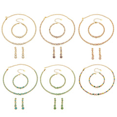 Color Cubic Zirconia Necklace Bracelet and Earrings