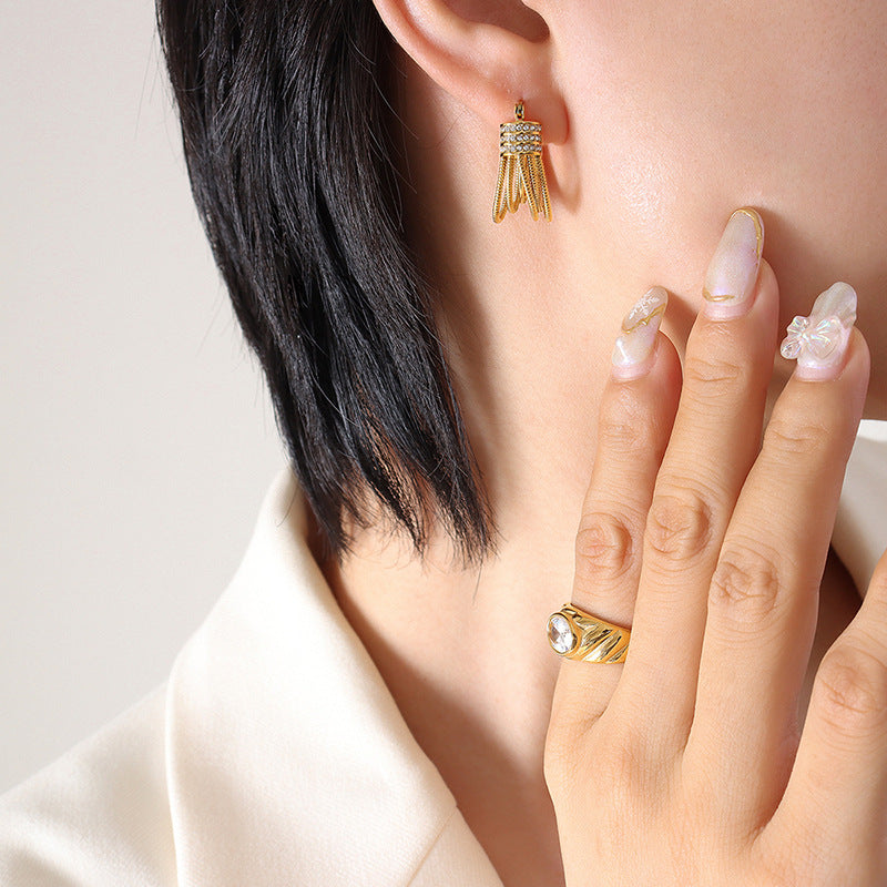 Cubic Zirconia Multi-Loop Hoop Earrings