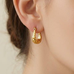 Matte Hammered Hoop Earrings