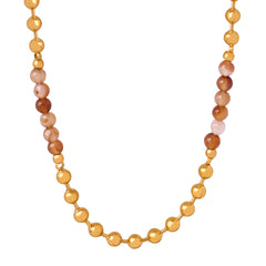 Warm-Tone Natural Stone Bead Necklace