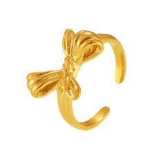 Gold-Tone Bow Open Ring