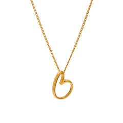 Gold-Tone Open Heart Pendant Necklace