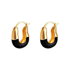 Nicolette Vintage-Inspired Enamel Huggie Earrings