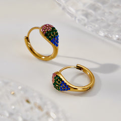 18K Gold-Plated Cubic Zirconia Teardrop Earrings