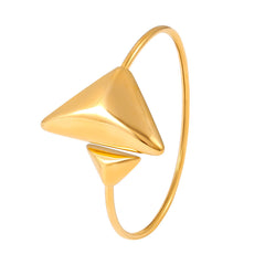 18K Gold-Plated Double Triangle Open Cuff