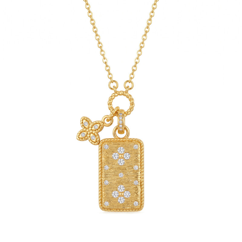 Daphne Brushed Clover Necklace