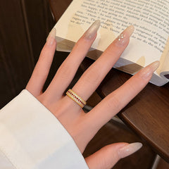 Camille Vintage-Inspired Turquoise Pavé Adjustable Ring