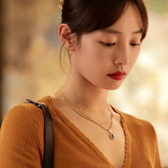 Camille Pavé Teardrop Necklace