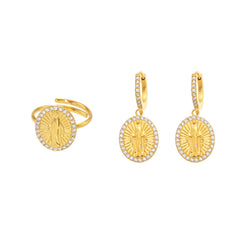 Oval Portrait-Relief Ring or Drop Earrings