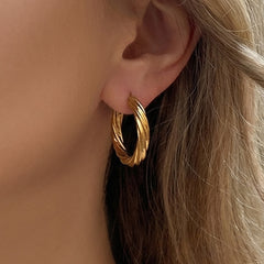 Twisted Rope Hoop Earrings