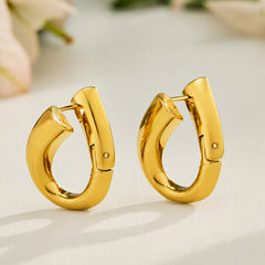 Open Teardrop Stainless Steel Hoop Earrings