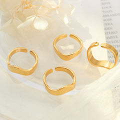 18K Gold-Plated Wavy Open Ring