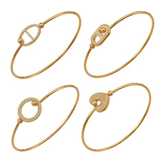 Cubic Zirconia Geometric Statement Bangles