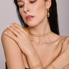 Layered Shimmer Chain Necklace and Bracelet