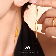 Teardrop Chain Threader Earrings
