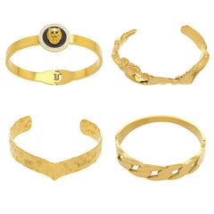 18K Gold-Plated Textured Open Cuff Designs