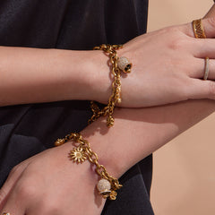 18K Gold-Plated Bell Charm Necklace or Bracelet