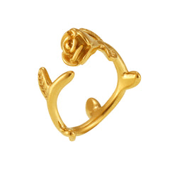 18K Gold-Plated Rose Open Ring