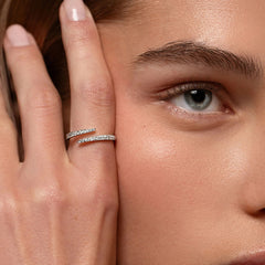 Camille Minimalist Pavé Snake Adjustable Ring