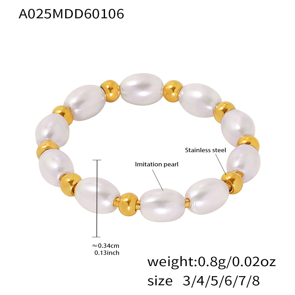 Shell Pearl-Look Bead Ring