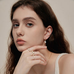 Marielle Dainty White Mother-of-Pearl Drop Earrings