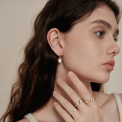 Marielle Dainty White Mother-of-Pearl Drop Earrings