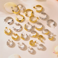 Polished Rounded Hoop Earrings