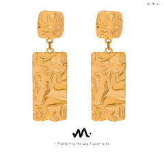 Textured Rectangular Drop Earrings