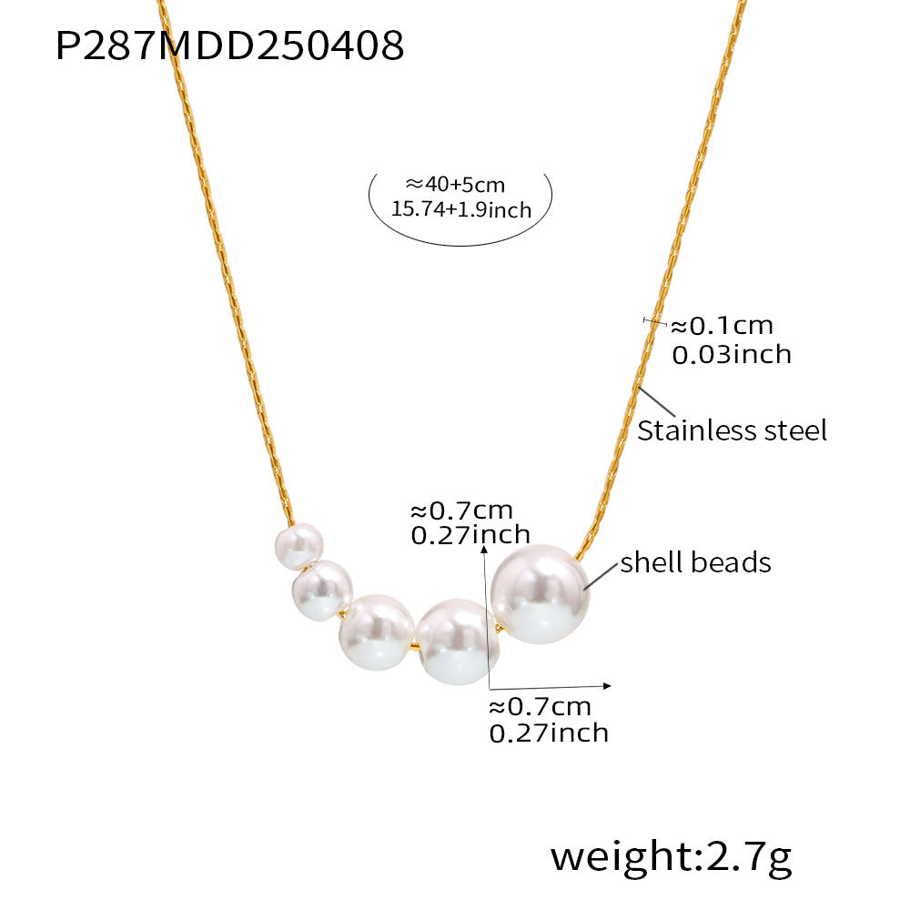Pearl-Look Five Bead Necklace