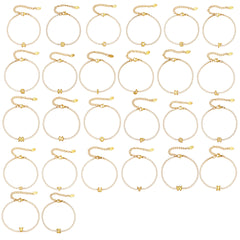 Cubic Zirconia Initial Chain Bracelet