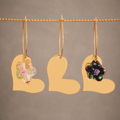 18K Gold-Plated Resin Heart Drop Earrings