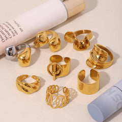18K Gold-Plated Sculptural Ring Collection