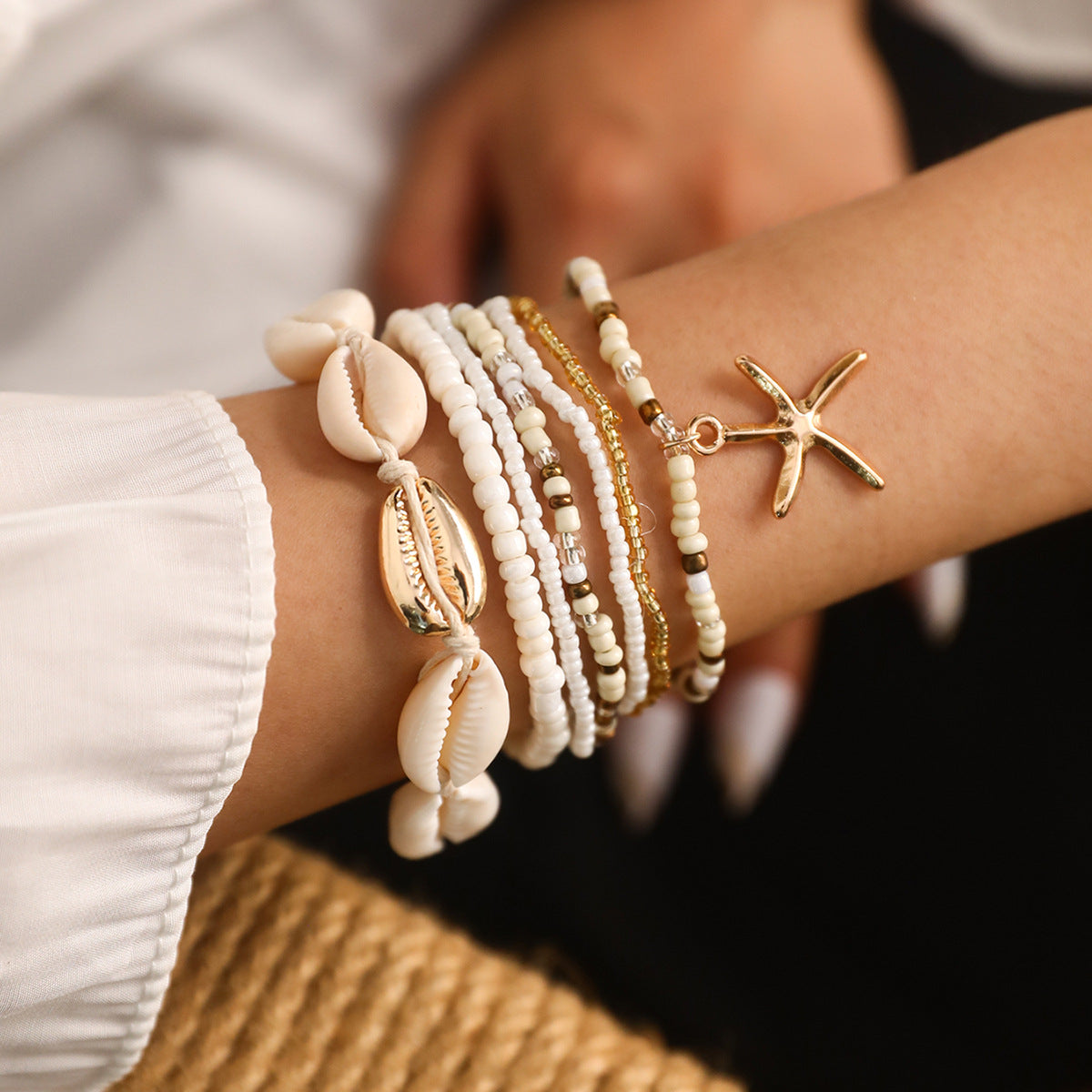 7-Piece Boho Beach Bracelet Stack