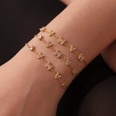 18K Gold-Plated Cubic Zirconia MAMA Necklace or Bracelet