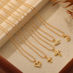 Gold-Tone Sculptural Pendant Necklace