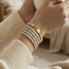 18K Gold-Plated Cubic Zirconia Toggle Bracelet